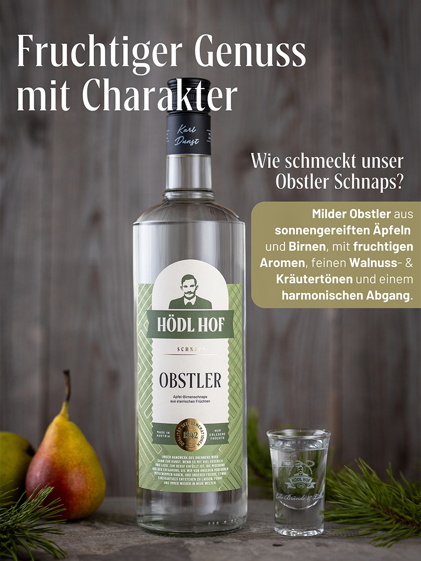 Hödl Hof Obstler Schnaps | 38% Vol. | 1,0l