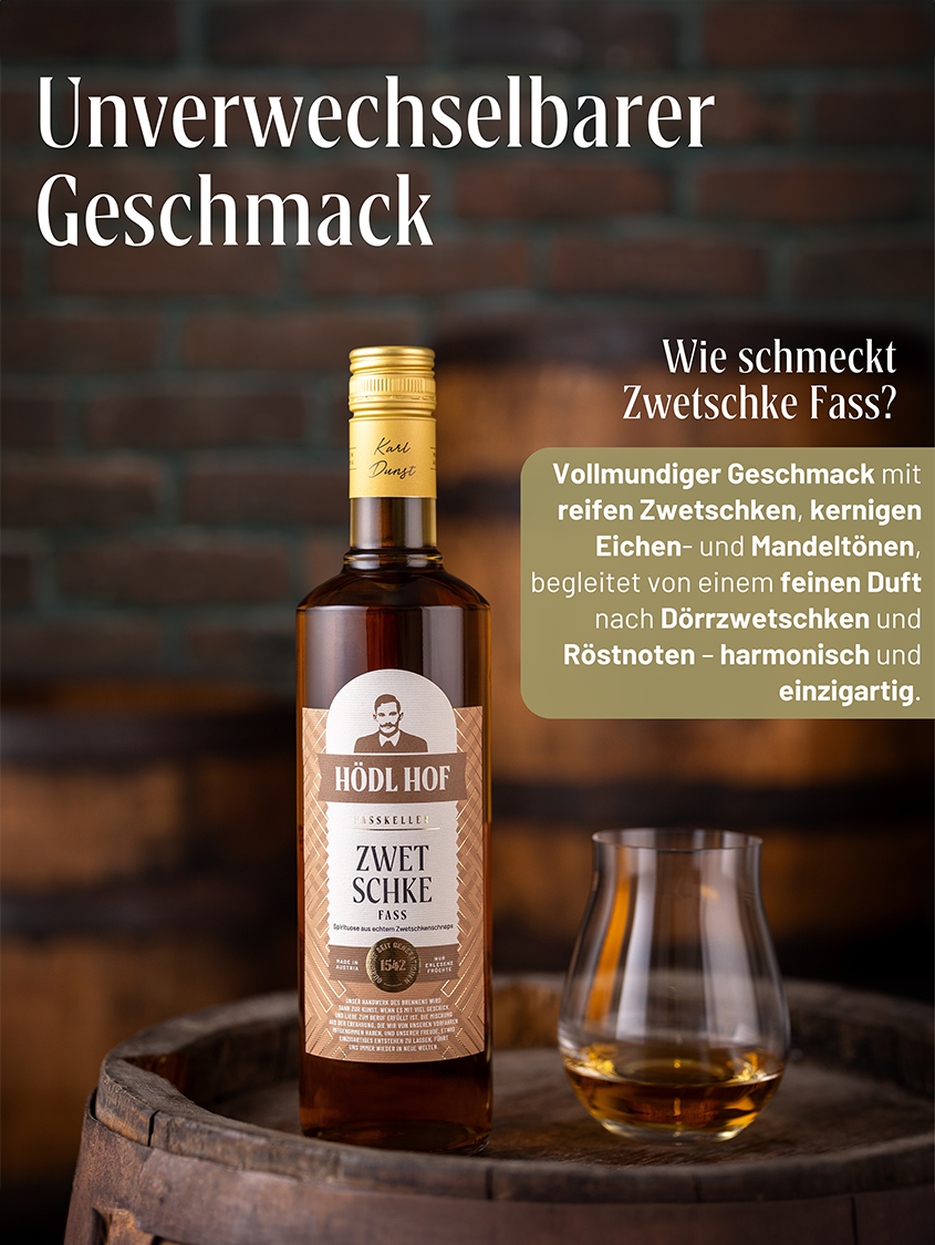 Hödl Hof Zwetschke Fass Schnaps Fassgelagert | 38% Vol. | 1,0l